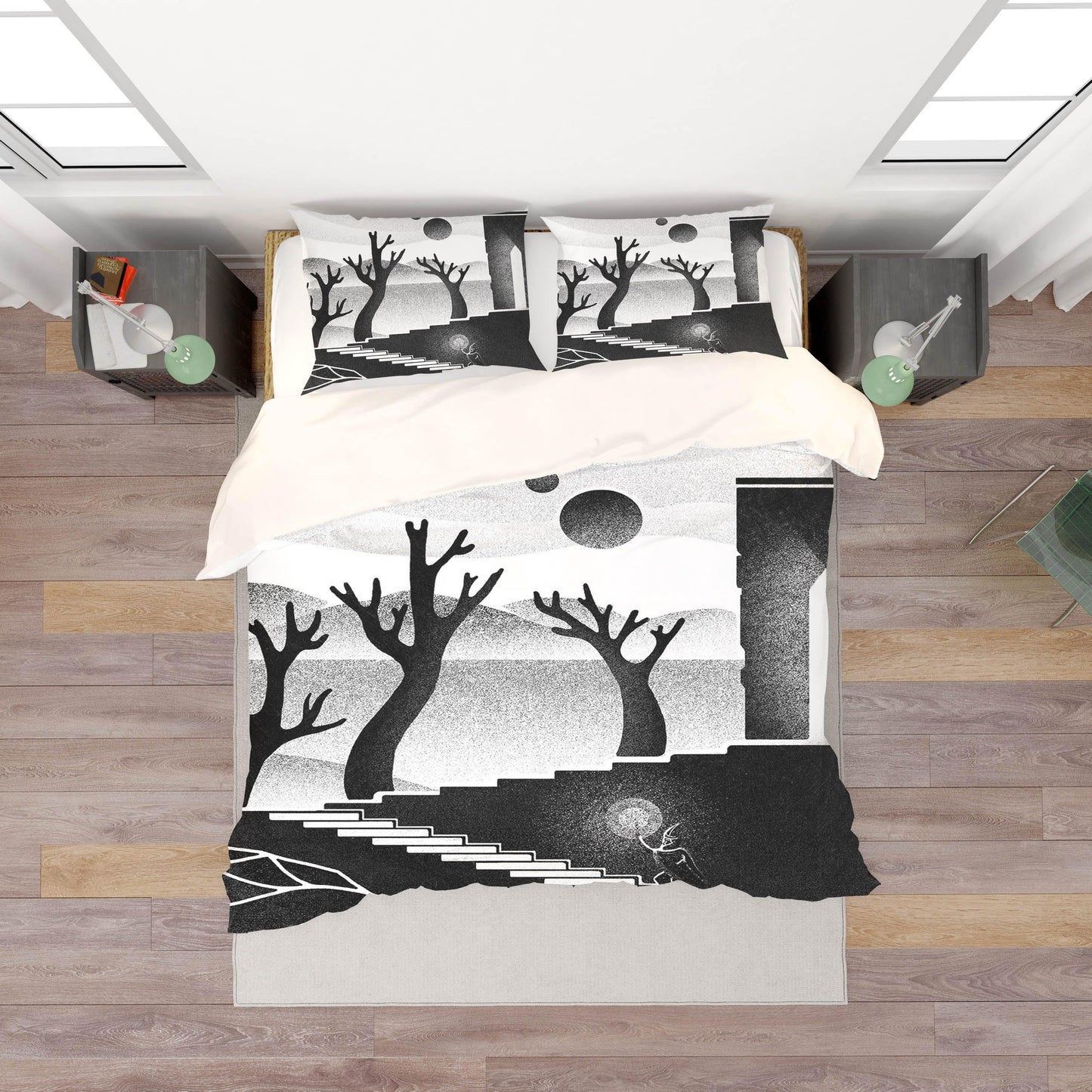 3D Black White Cartoon Quilt Cover Set Bedding Set Pillowcases 54