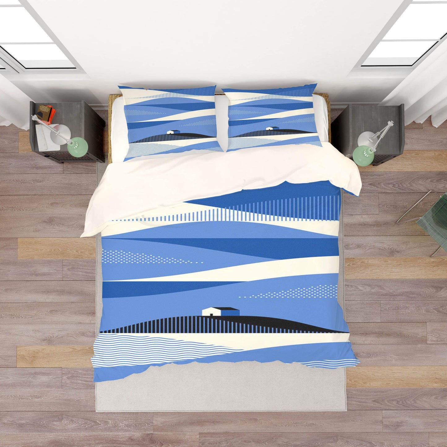 3D Blue White Stripes Quilt Cover Set Bedding Set Pillowcases 41