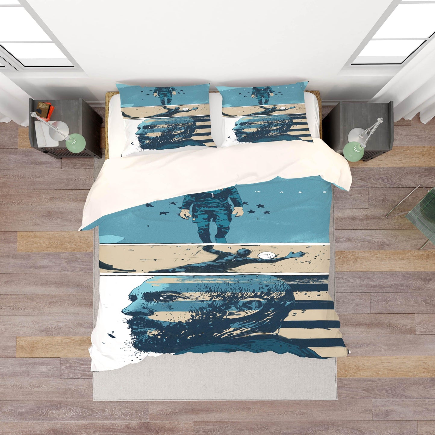 3D Blue Portrait Quilt Cover Set Bedding Set Pillowcases 53