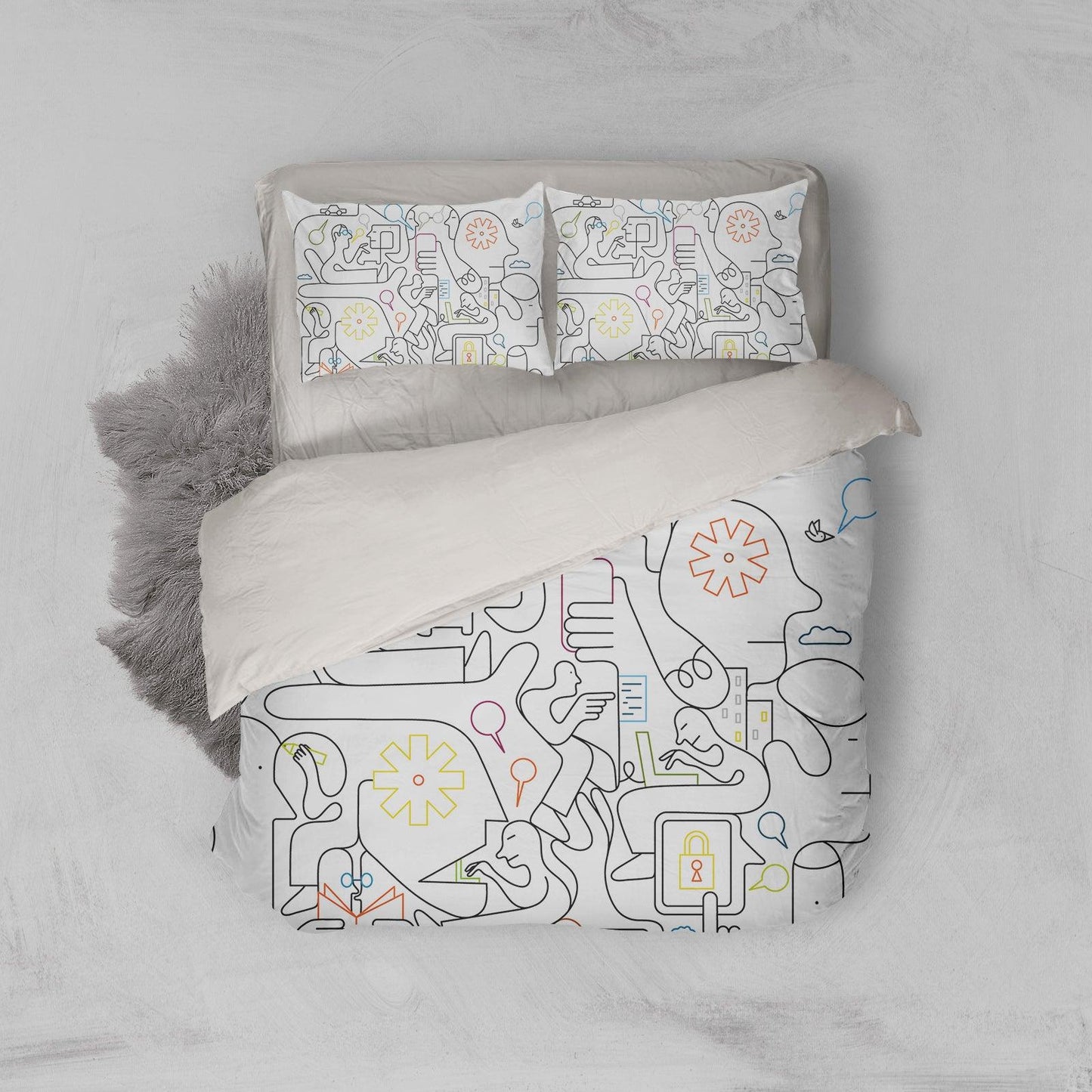 3D Cartoon Man Quilt Cover Set Bedding Set Pillowcases 113