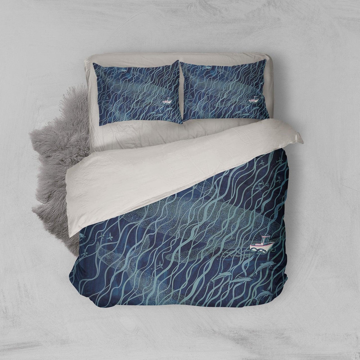 3D Blue Whale Quilt Cover Set Bedding Set Pillowcases 95