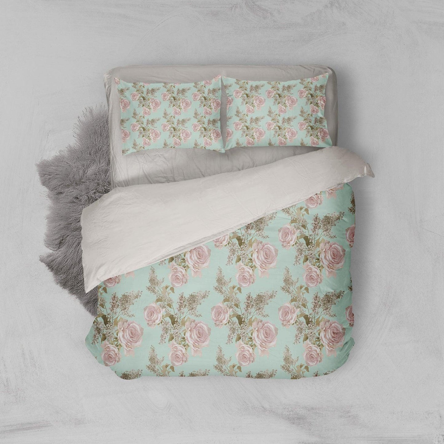 3D Blue Pink Rose Flower Quilt Cover Set Bedding Set Pillowcases 176