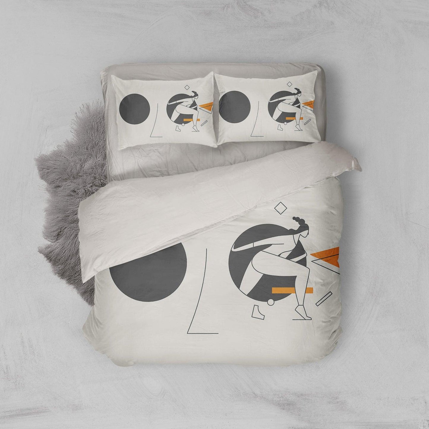 3D Black White Character Pen Quilt Cover Set Bedding Set Pillowcases 36