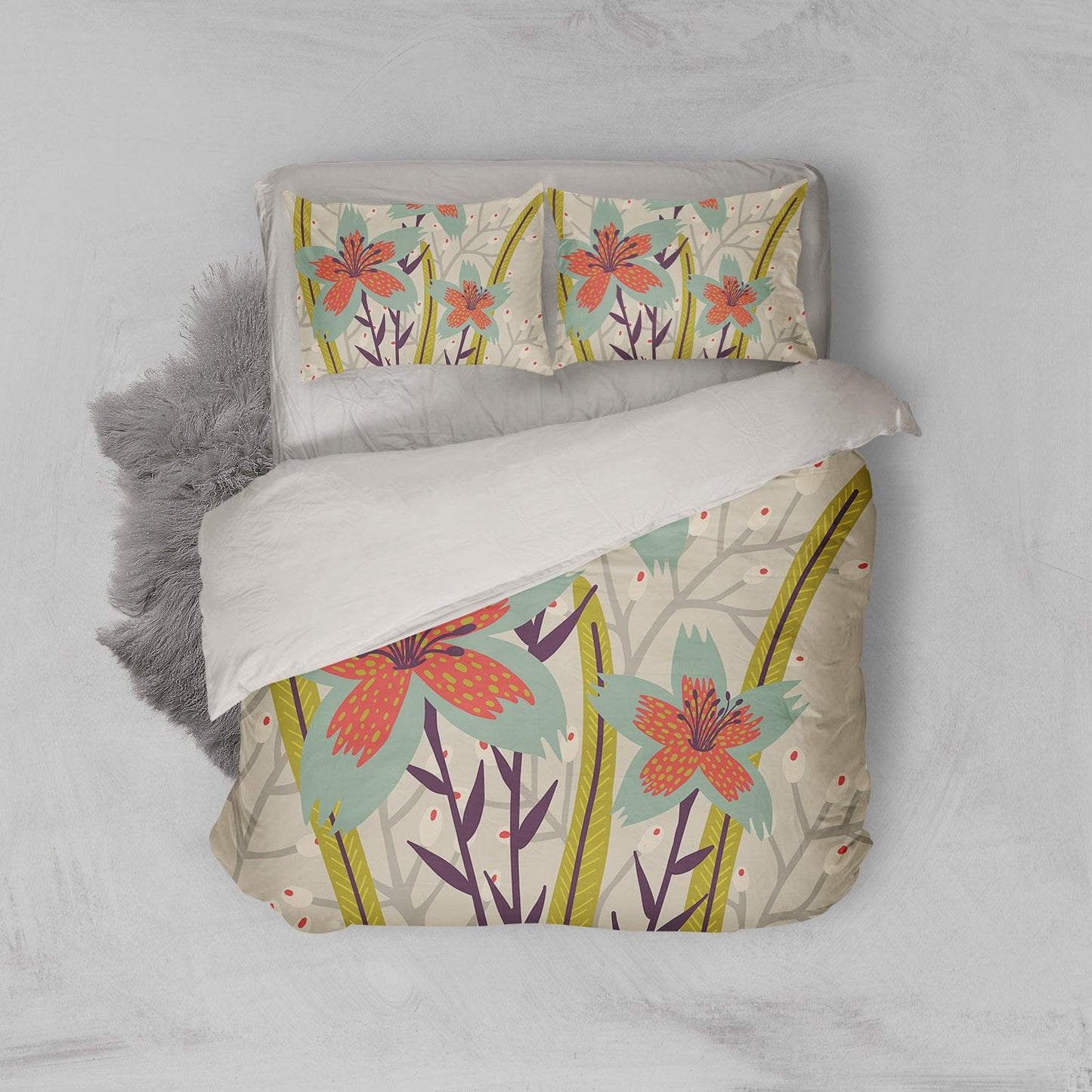 3D Blue Flowers Quilt Cover Set Bedding Set Pillowcases 76