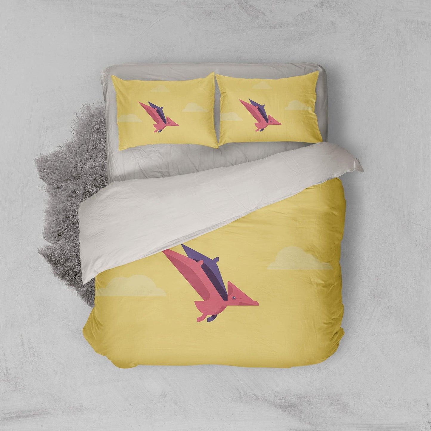 3D Bat Yellow Quilt Cover Set Bedding Set Pillowcases 119