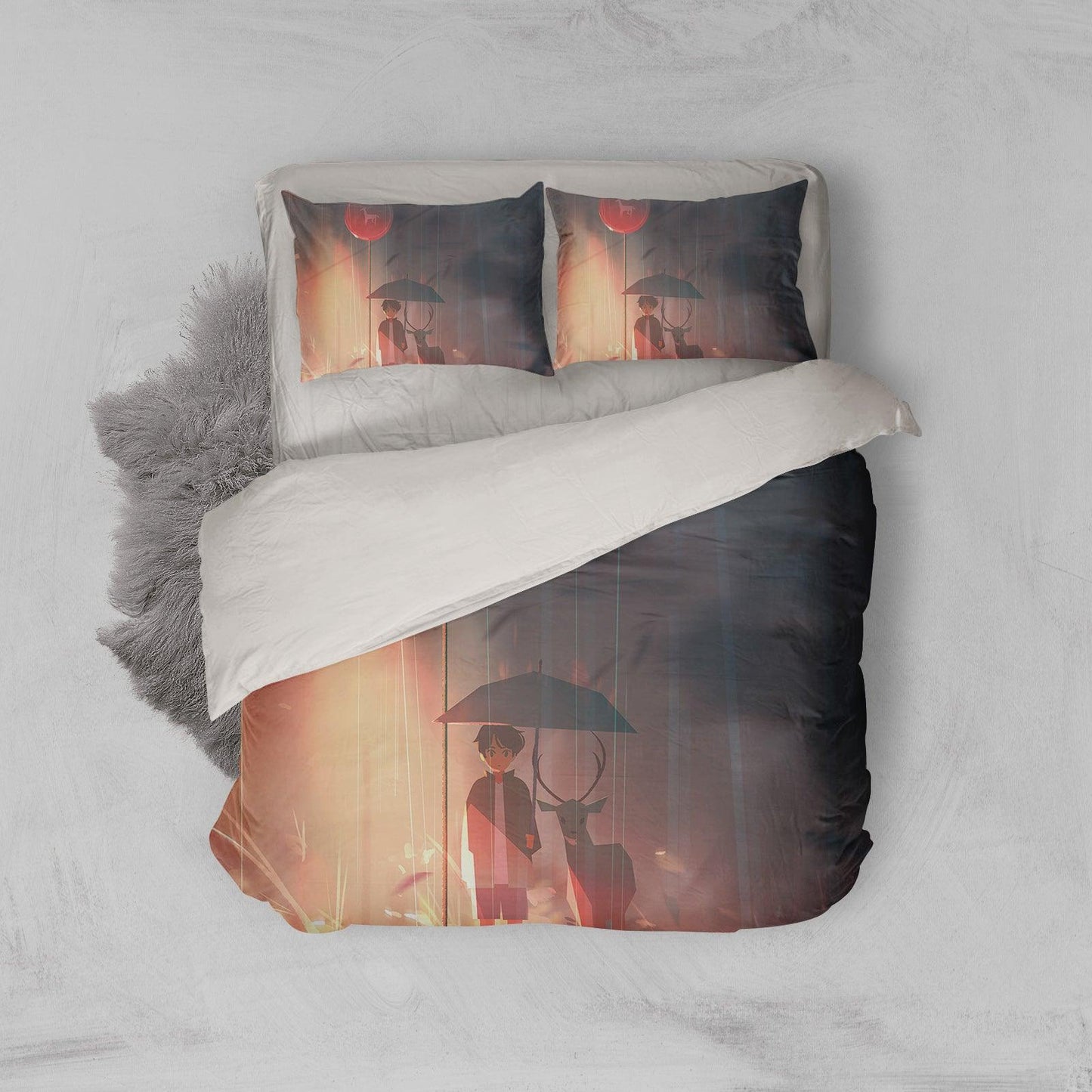 3D Cartoon Boy Deer Quilt Cover Set Bedding Set Pillowcases 118