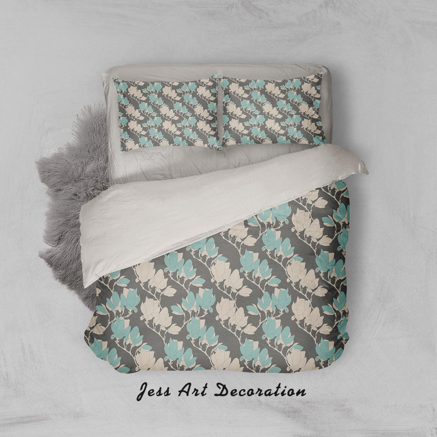 3D Black Green Floral Quilt Cover Set Bedding Set Pillowcases 25