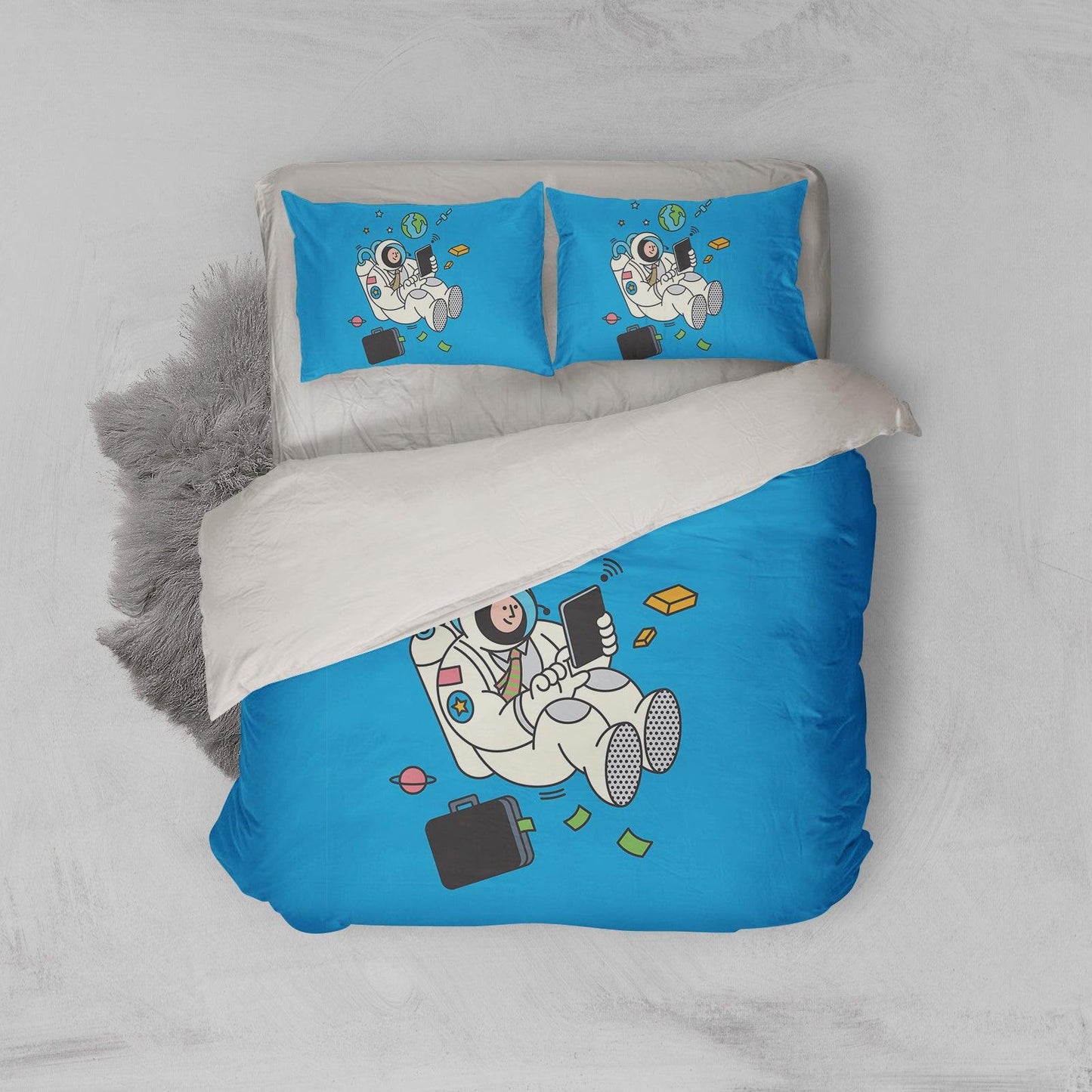 3D Cartoon Astronaut Quilt Cover Set Bedding Set Pillowcases 34