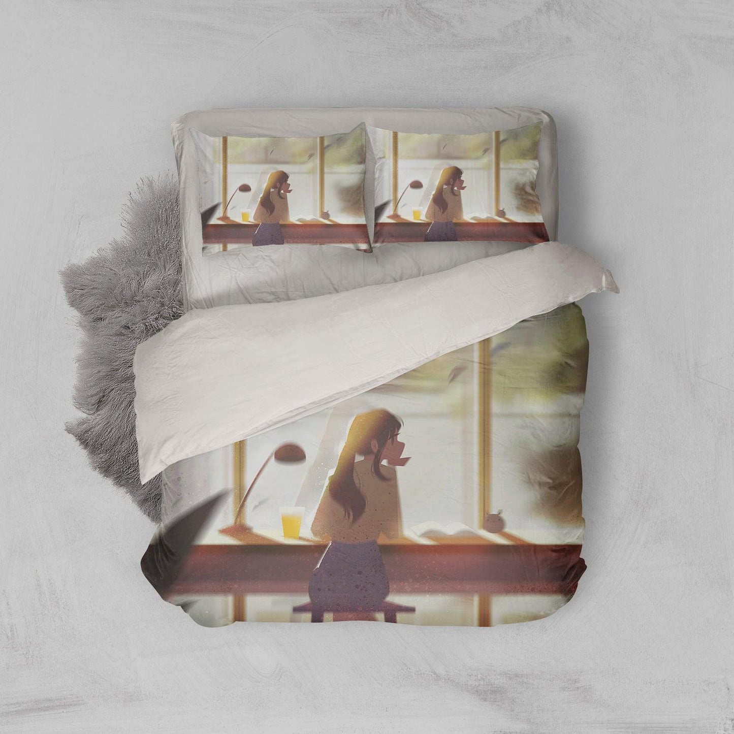 3D Cartoon Girl Quilt Cover Set Bedding Set Pillowcases 121