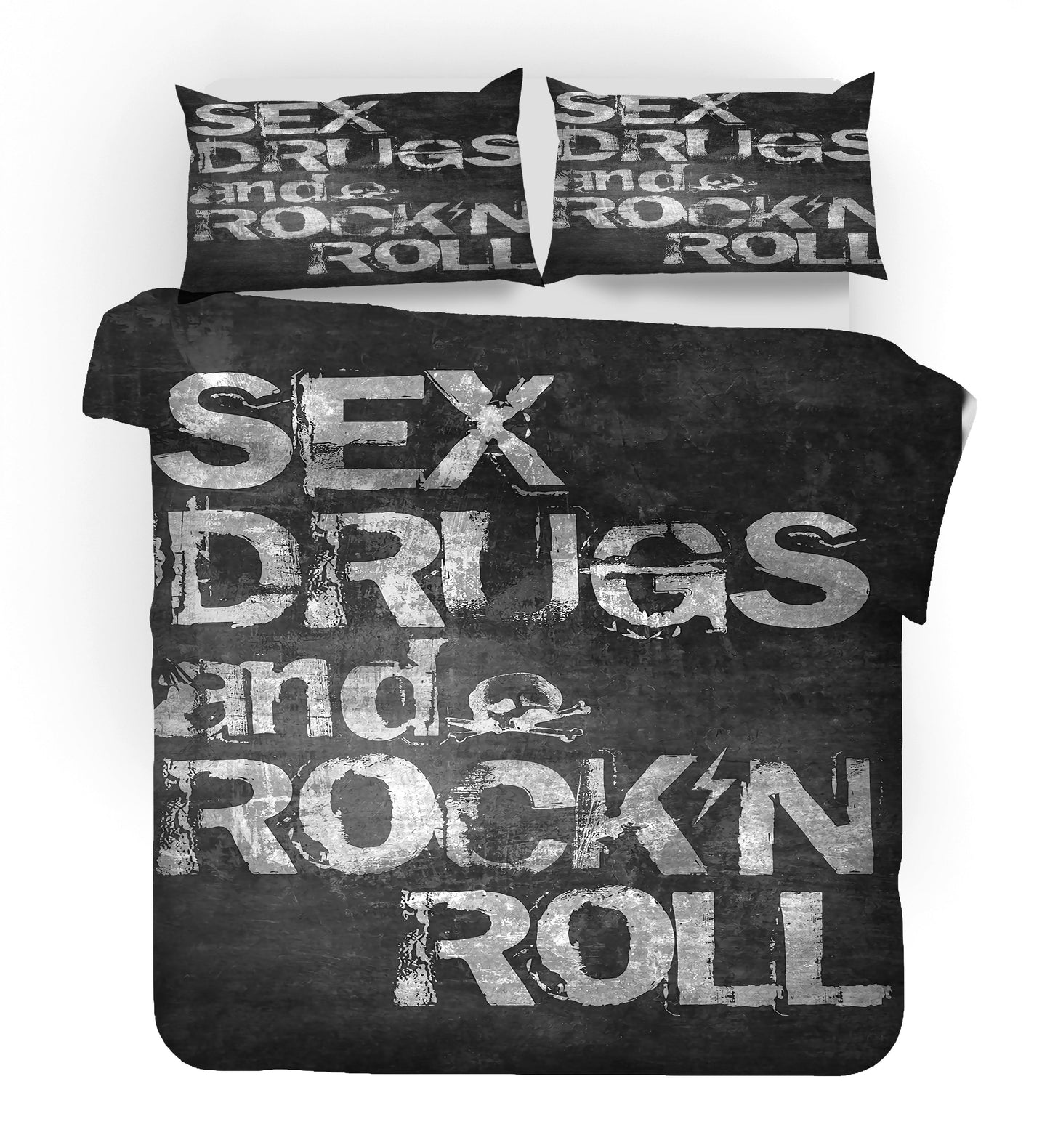 3D Black Music Rock n' Roll Quilt Cover Set Bedding Set Pillowcases 80