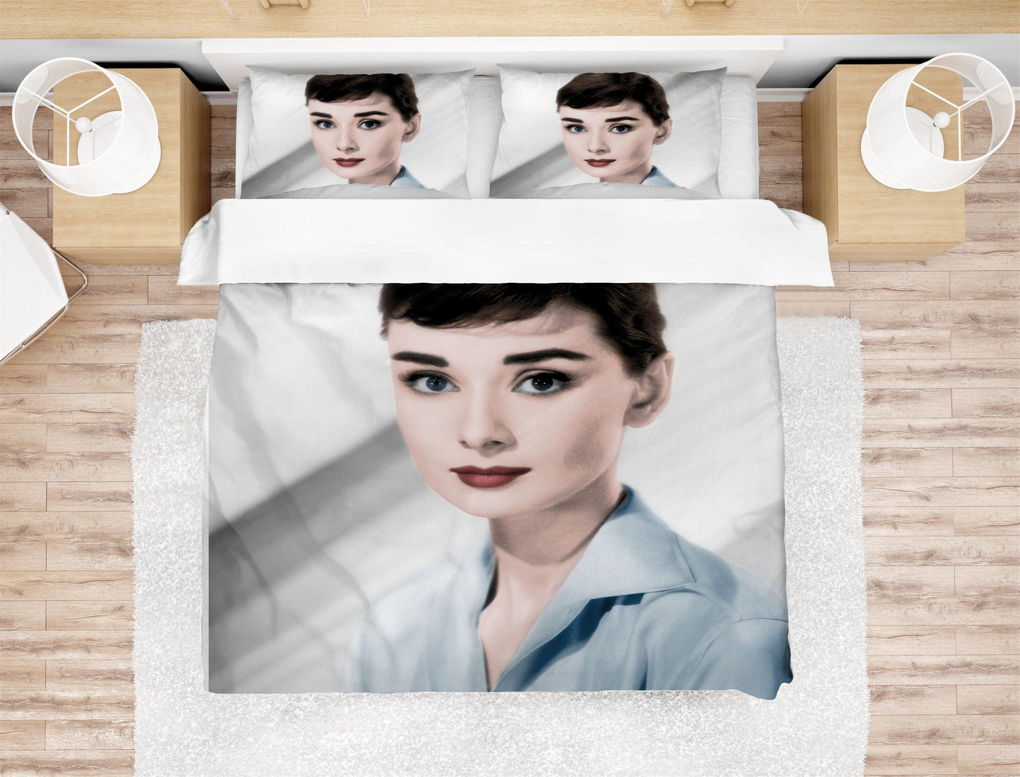 3D Audrey Hepburn Quilt Cover Set Bedding Set Duvet Cover Pillowcases SF24