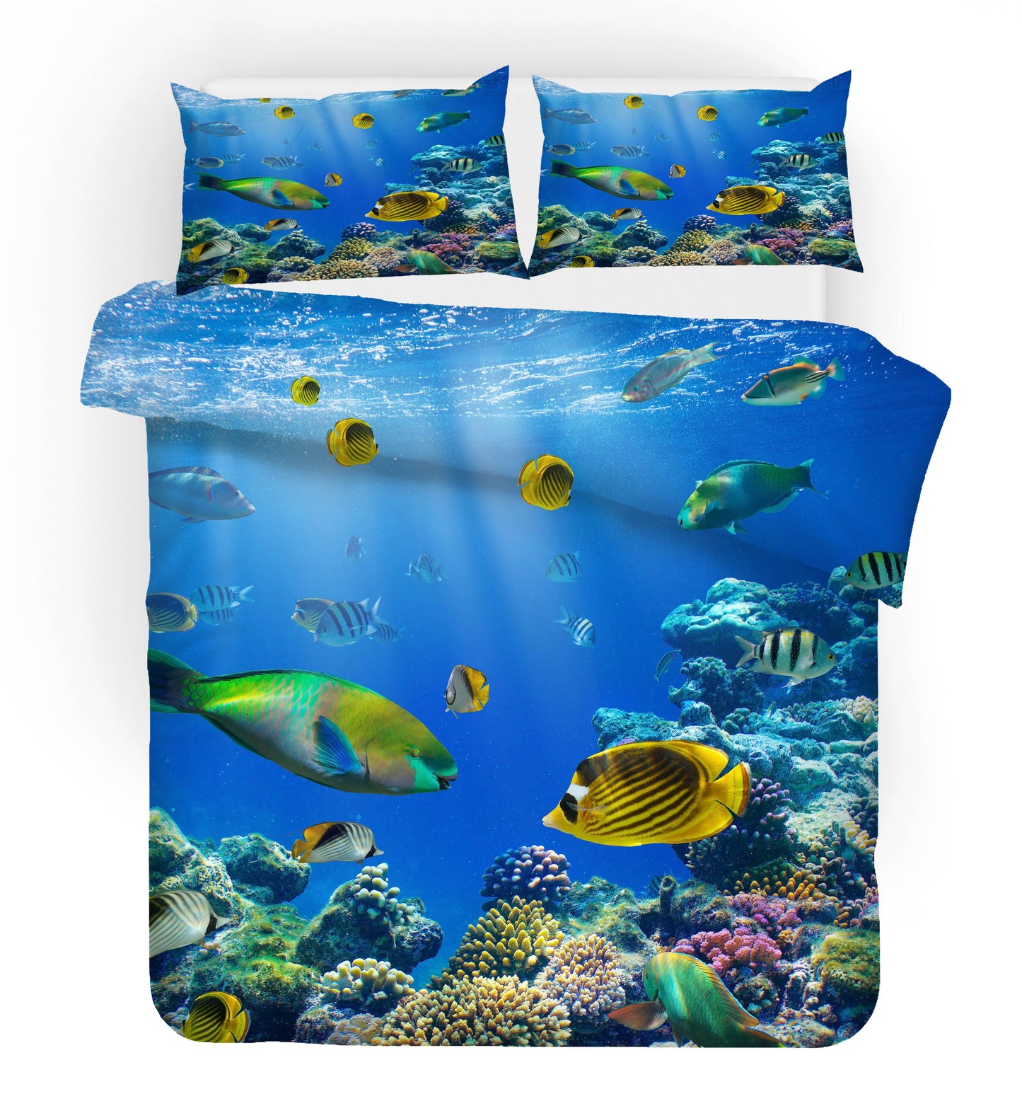 3D Blue Seabed Fish Coral Quilt Cover Set Bedding Set Pillowcases 62