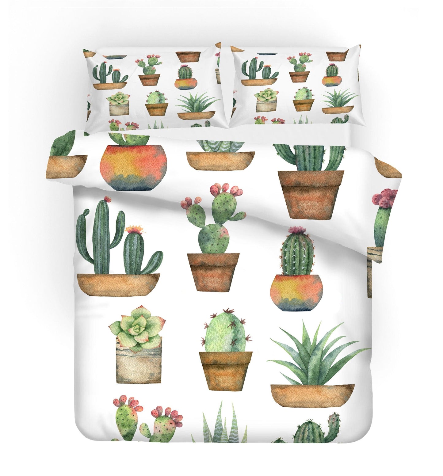 3D Cactus Potted Flower Quilt Cover Set Bedding Set Pillowcases 03