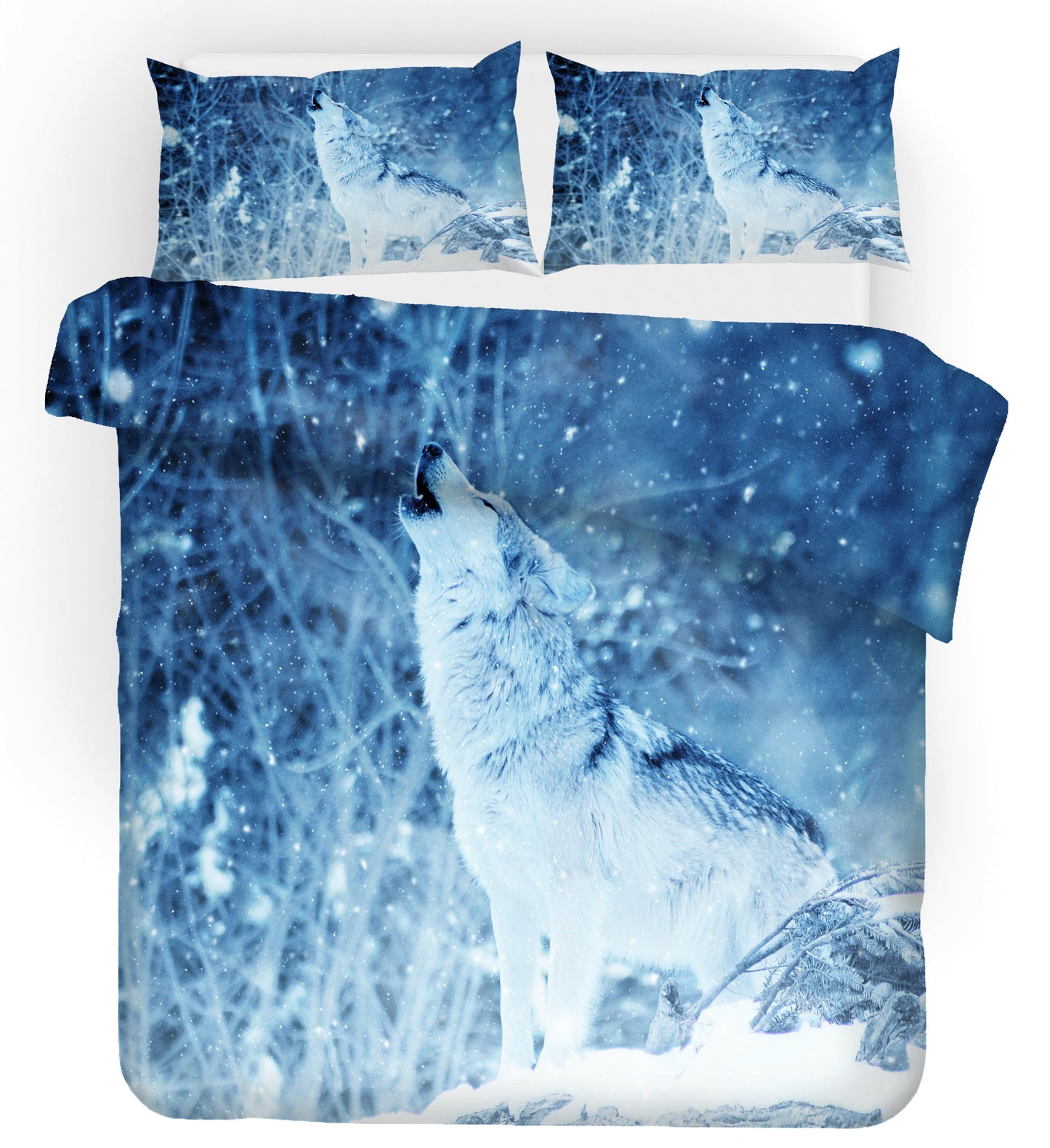 3D Blue Wolf Quilt Cover Set Bedding Set Pillowcases 31