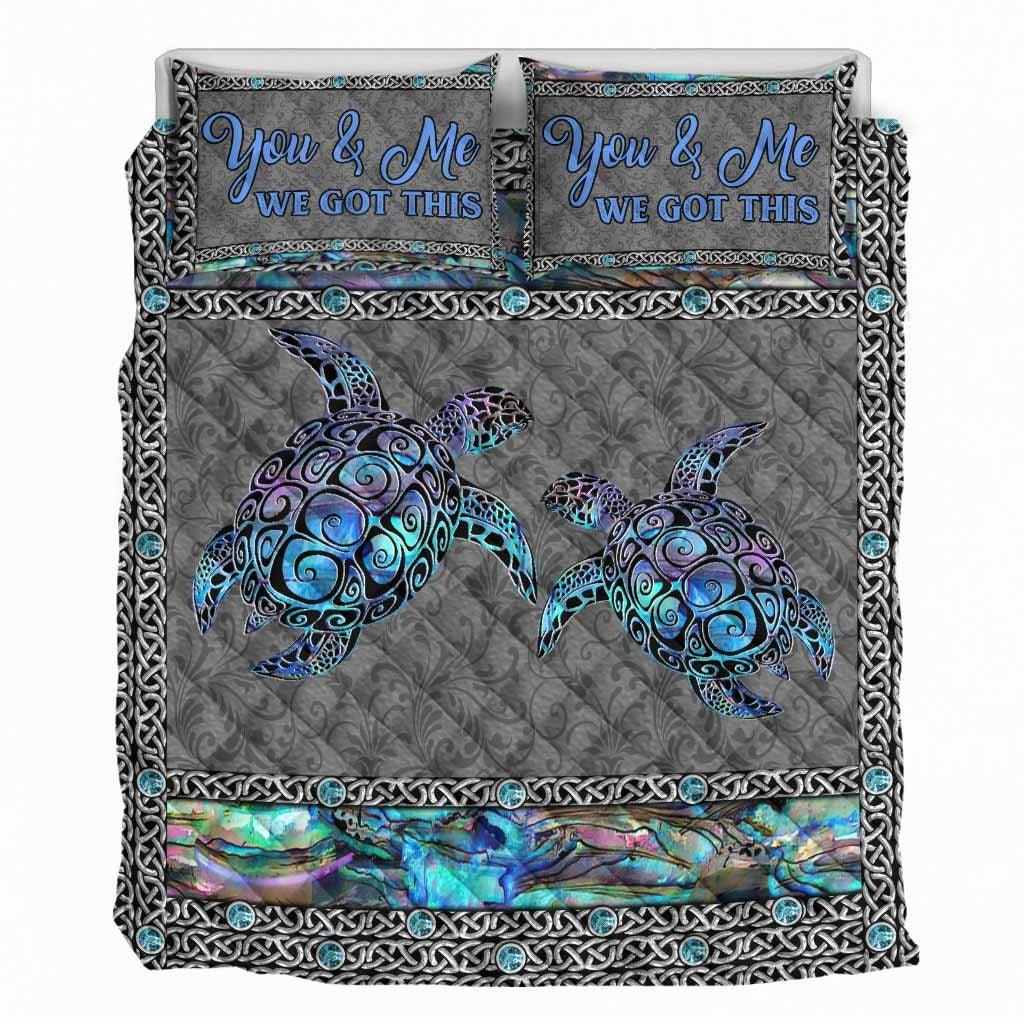 Custom So Many In The Ocean - Personalized Turtle 3-Piece Quilt Bedding Set With 3D Pattern Print