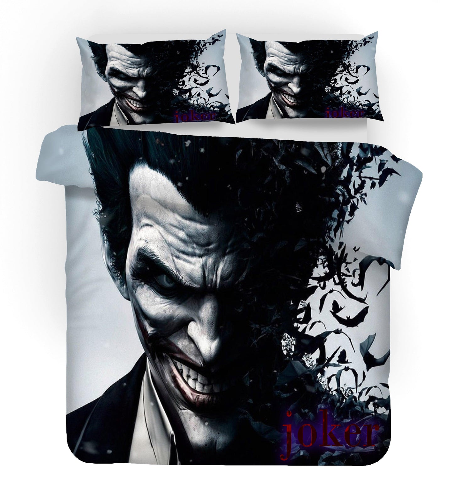 3D Black Evil Clown Quilt Cover Set Bedding Set Pillowcases 157