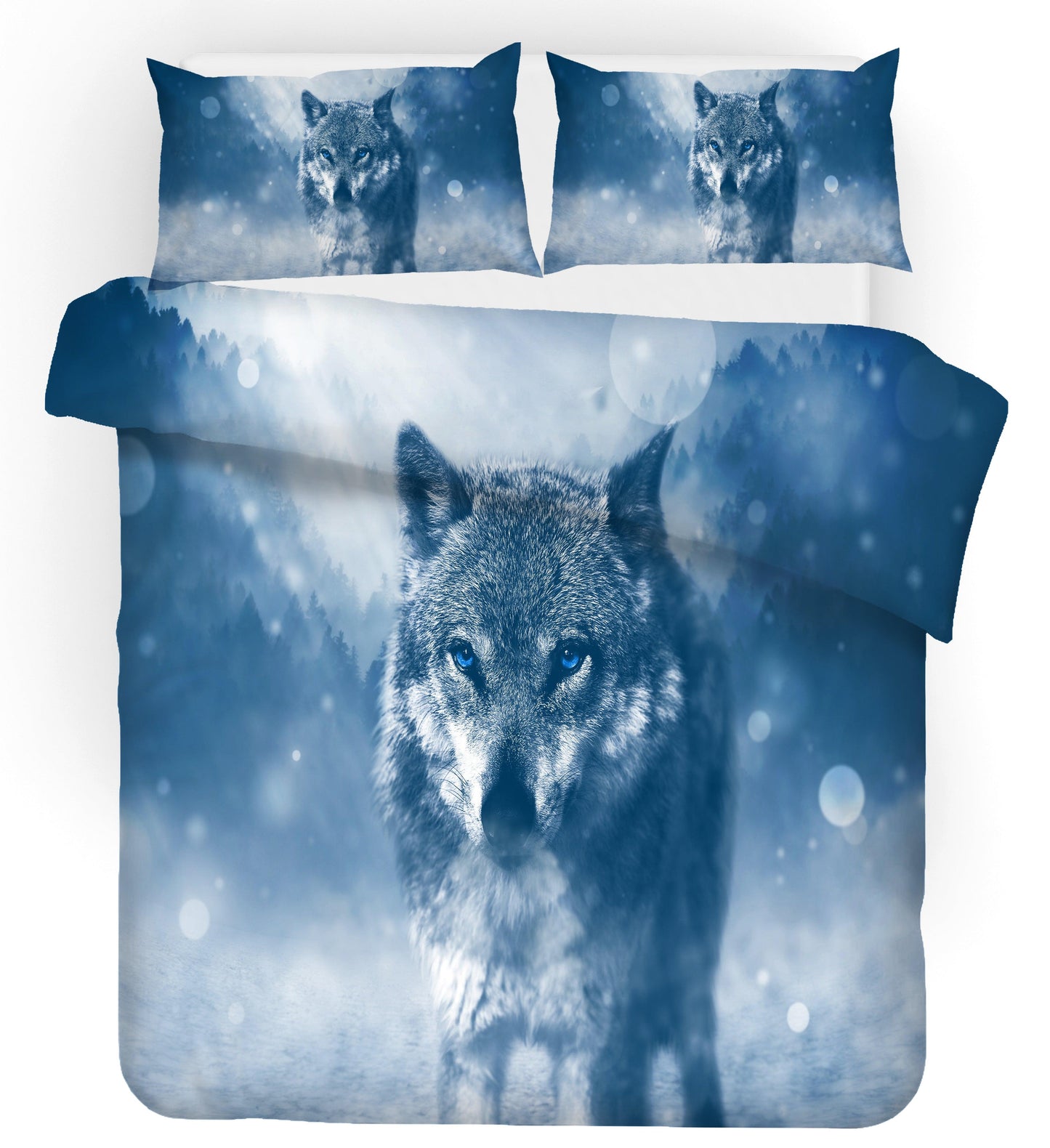 3D Blue Wolf Quilt Cover Set Bedding Set Pillowcases 35