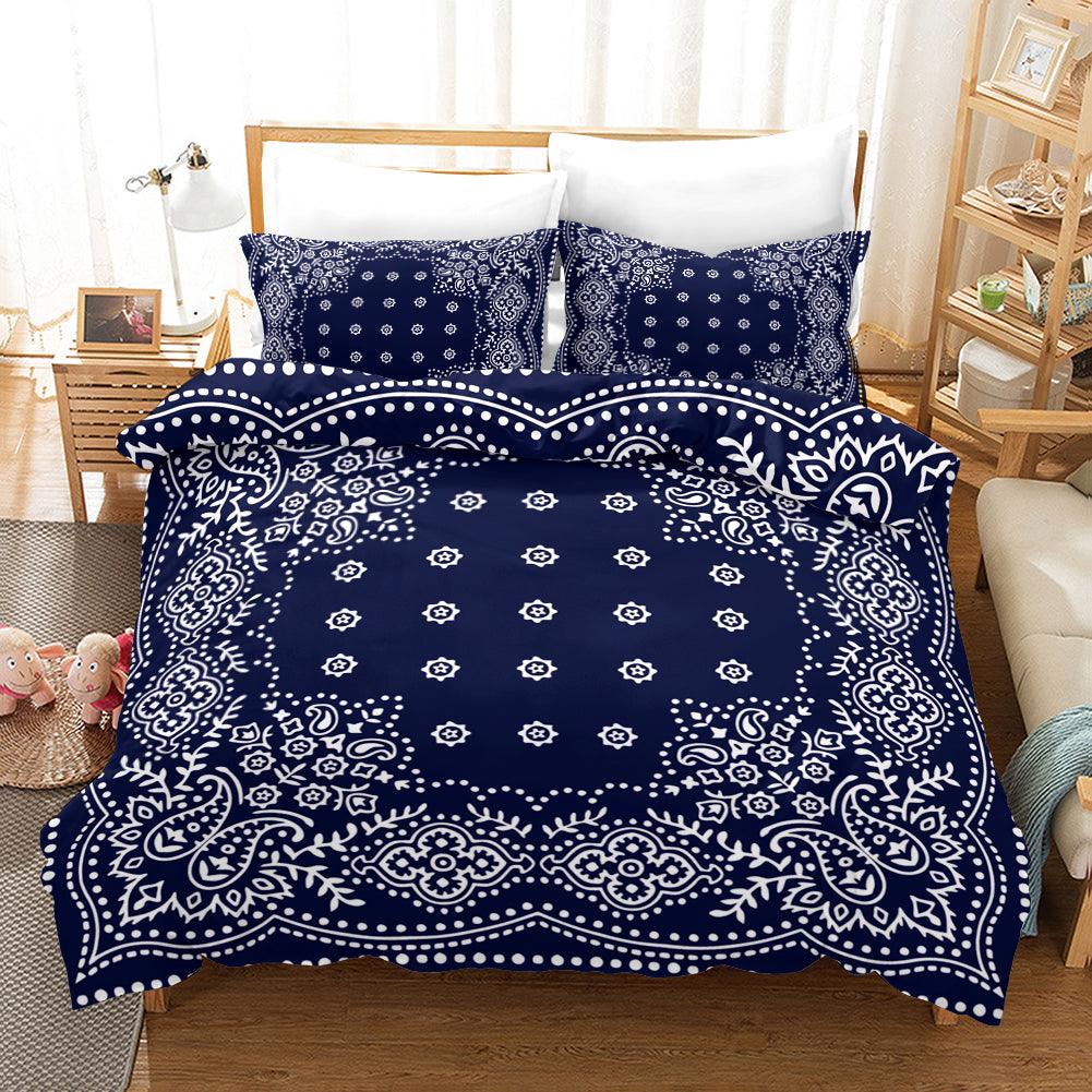 3D Abstract Blue Floral Quilt Cover Set Bedding Set Pillowcases 175