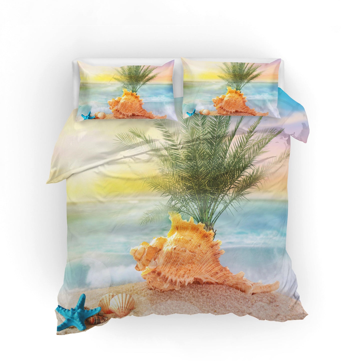 3D Beach Shell Quilt Cover Set Bedding Set Pillowcases 48