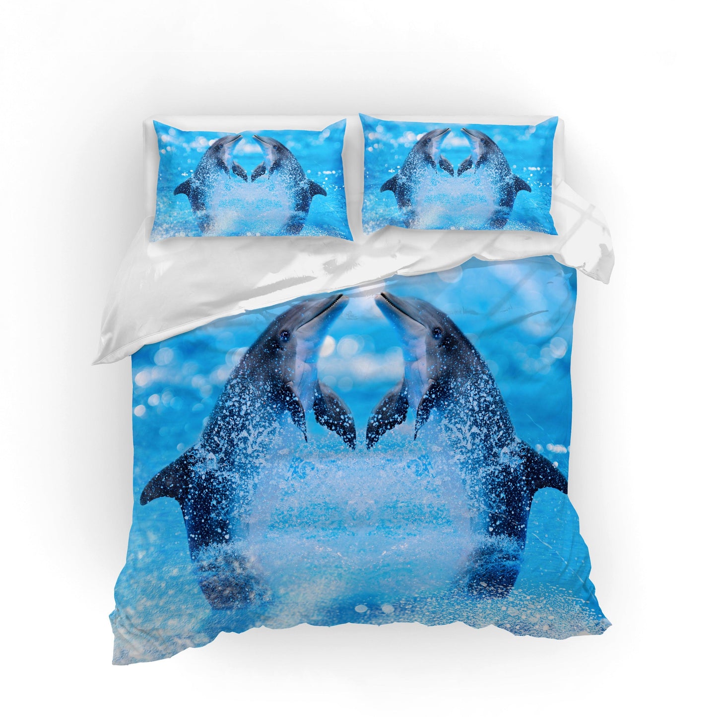 3D Blue Dolphin Quilt Cover Set Bedding Set Pillowcases 28