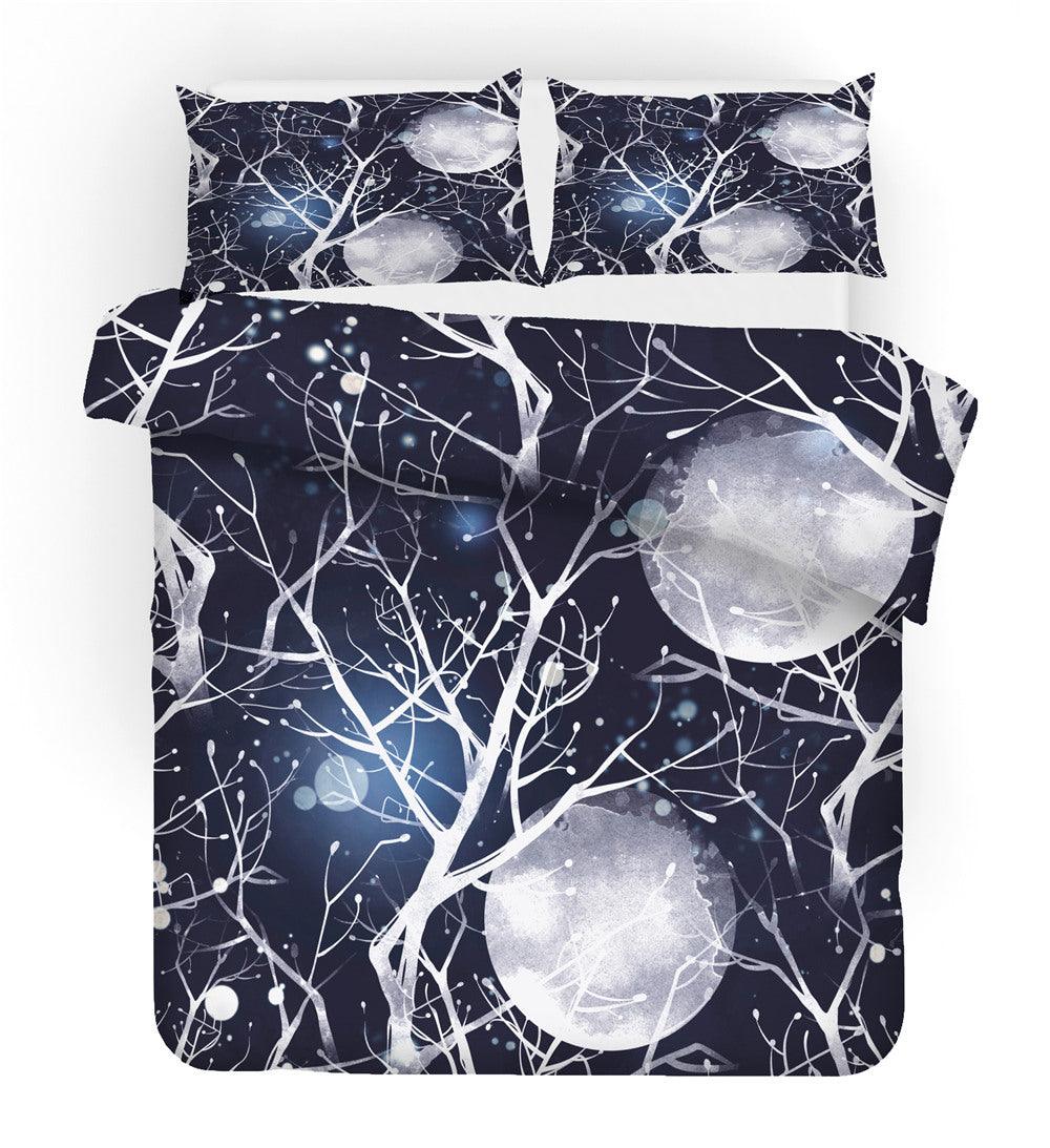 3D Abstract Branch Night Sky Moon Quilt Cover Set Bedding Set Duvet Cover Pillowcases 108