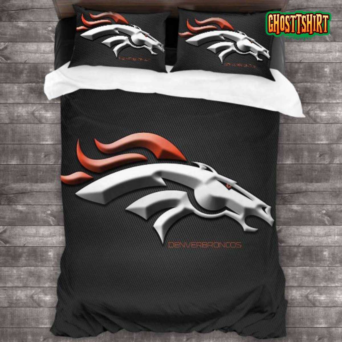 100 Washed Microfiber Denver Broncos Logo Bedding Set
