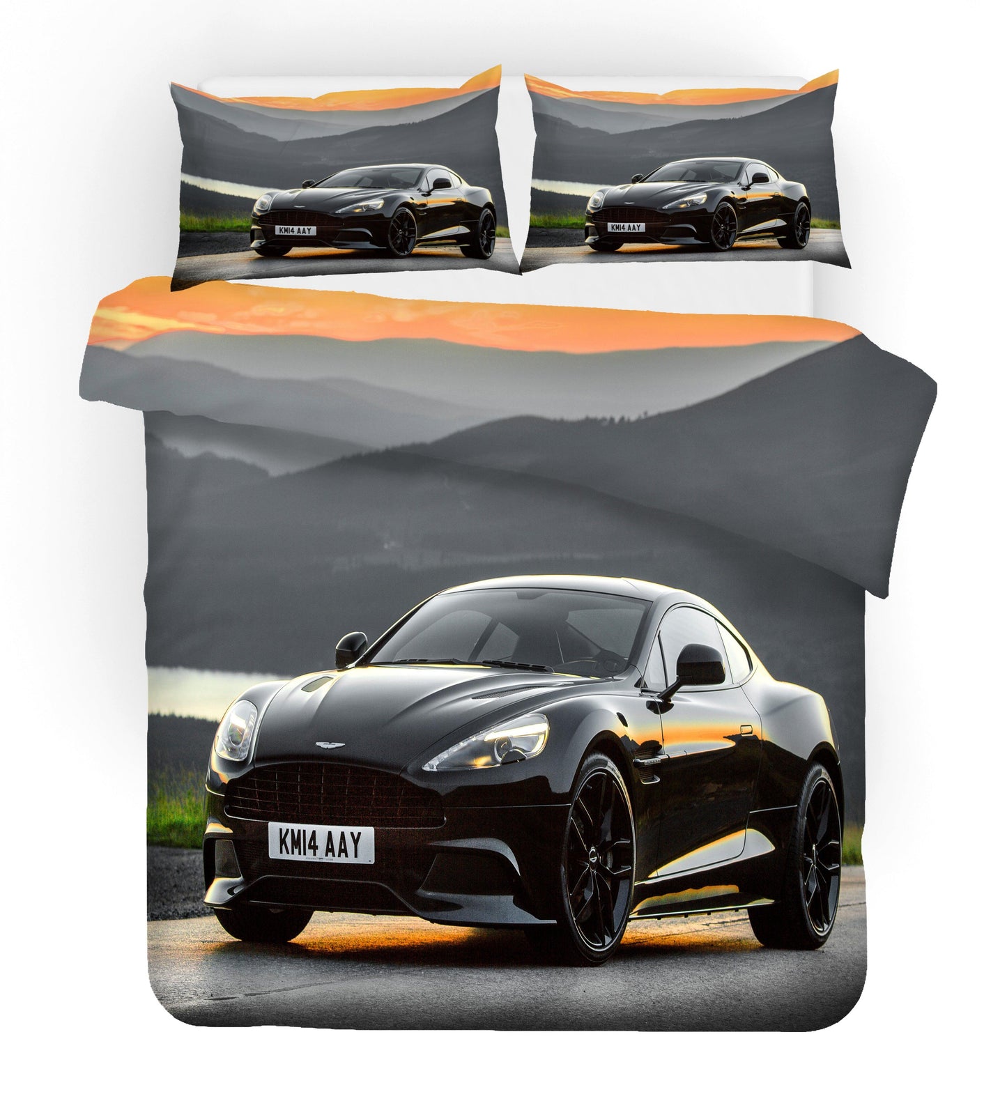 3D Black Car Quilt Cover Set Bedding Set Duvet Cover Pillowcases SF