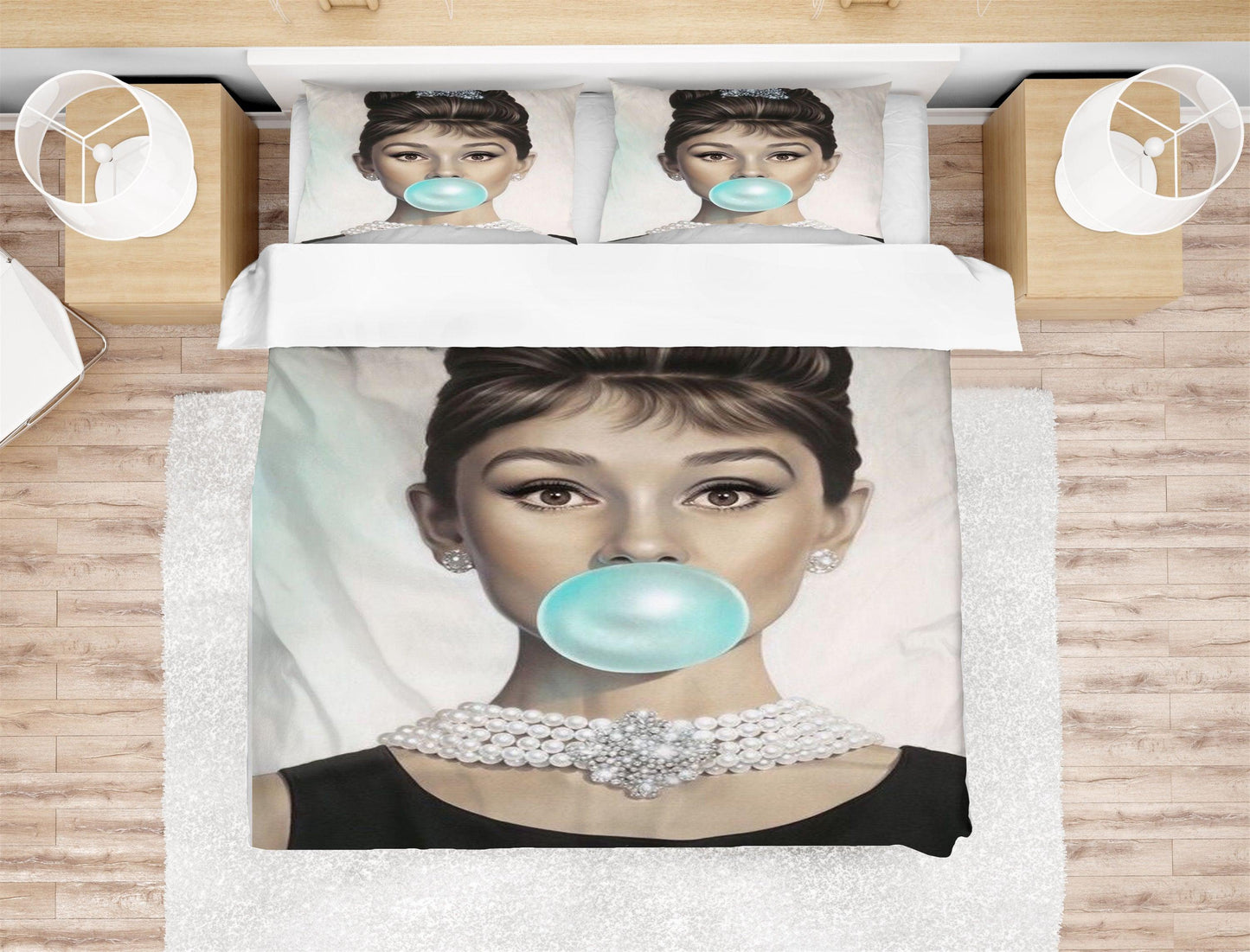 3D Audrey Hepburn Quilt Cover Set Bedding Set Duvet Cover Pillowcases SF32