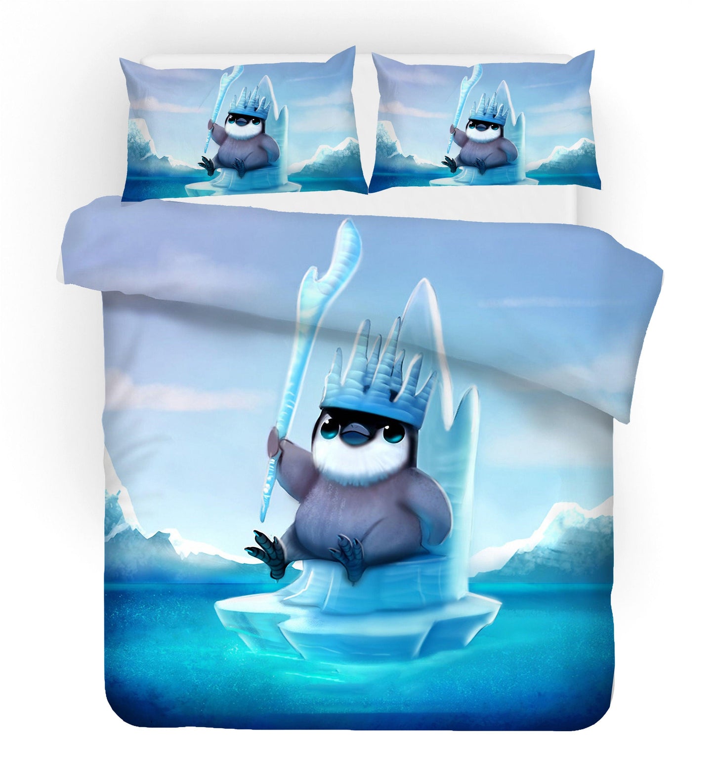 3D Cartoon Penguin Quilt Cover Set Bedding Set Pillowcases 169