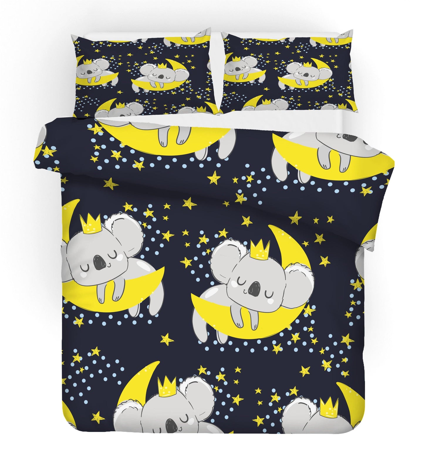 3D Cartoon Animal Koala Moon Star Quilt Cover Set Bedding Set Duvet Cover Pillowcases 7