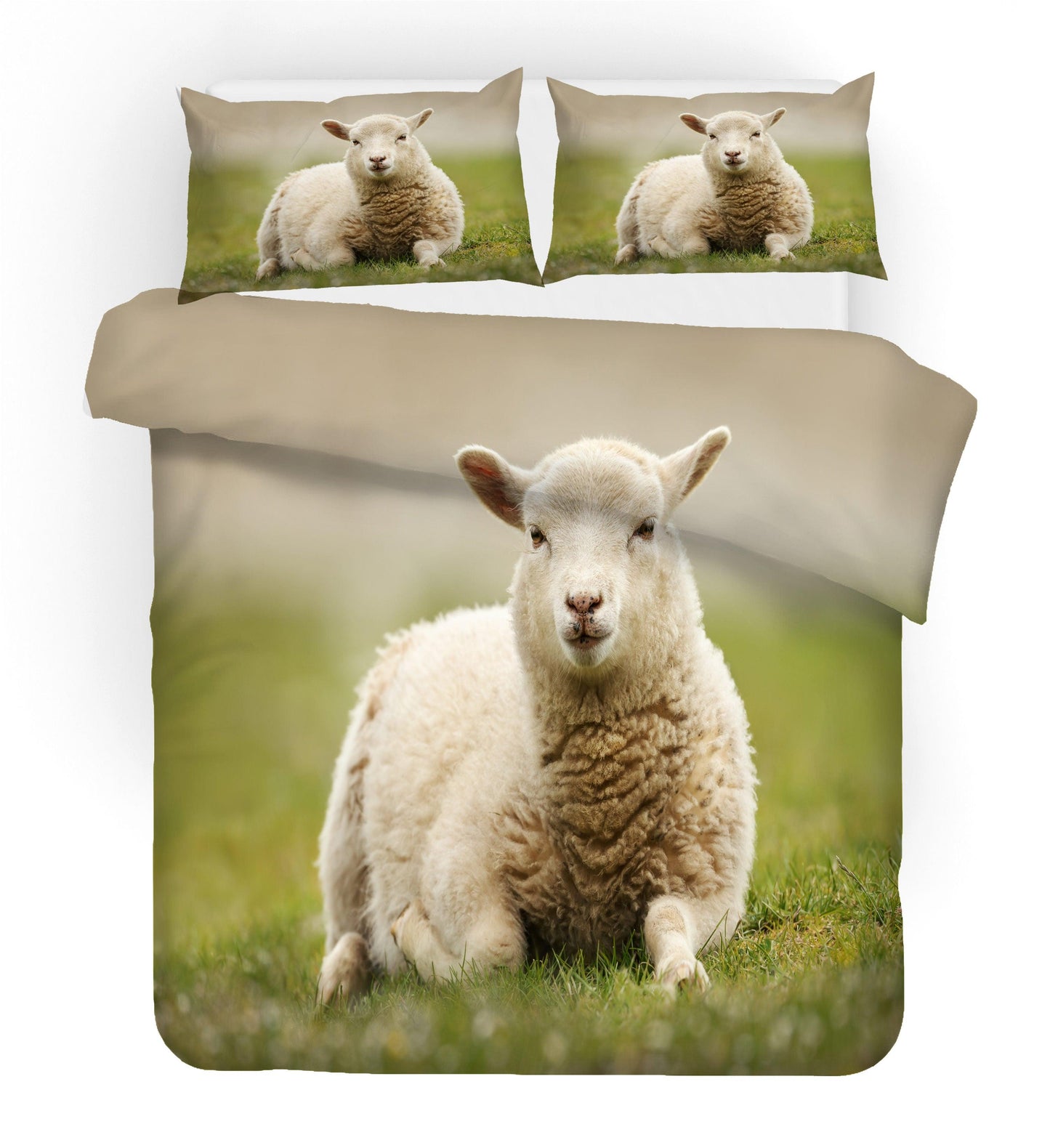 3D Animal Sheep Meadow Quilt Cover Set Bedding Set Duvet Cover Pillowcases 30