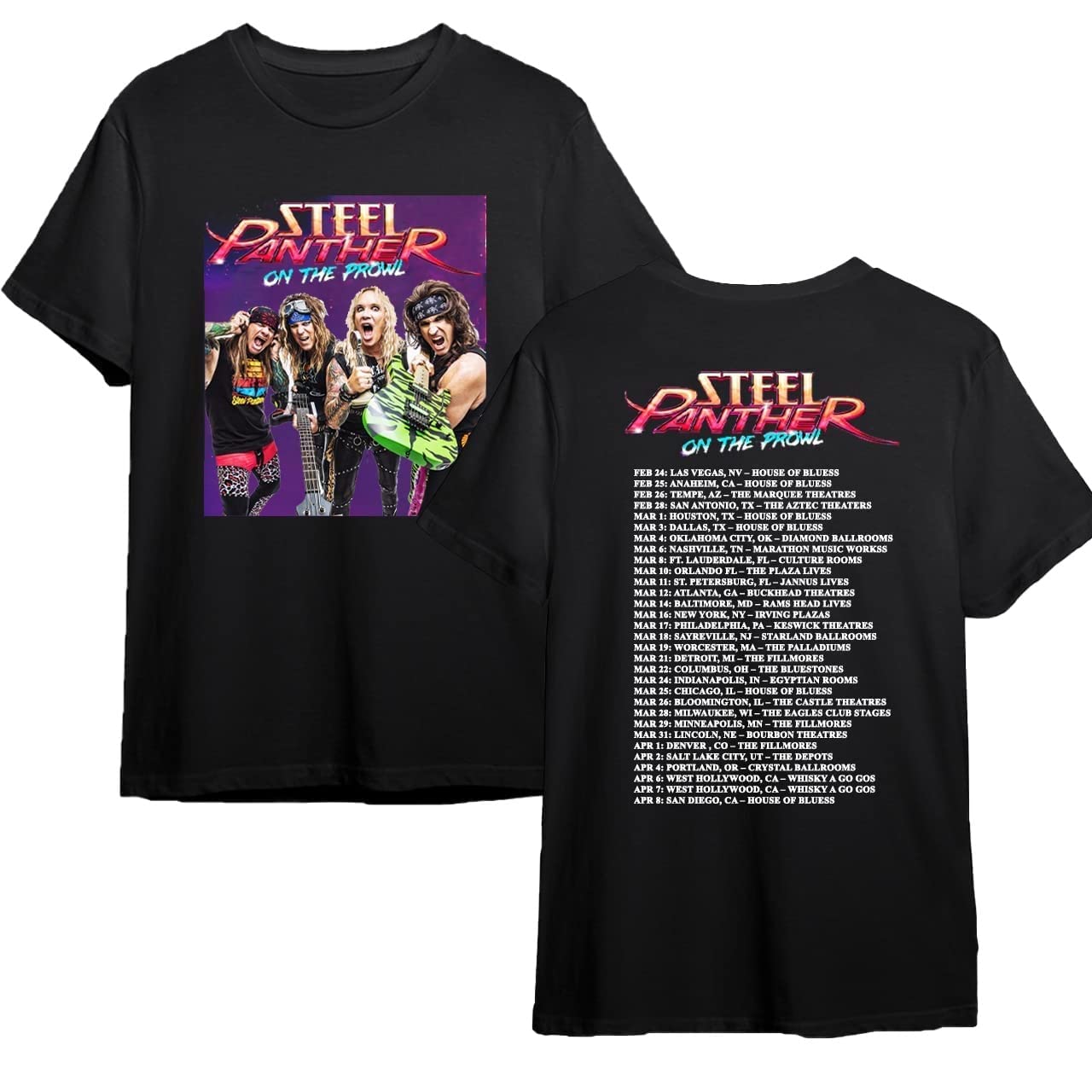 Steel Panther Tour 2023 Shirt, Steel Panther On The Prowl World Tour 2023 Shirt