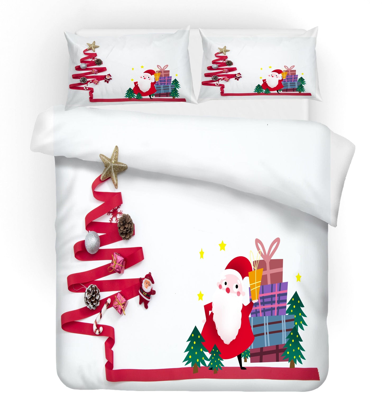 3D Cartoon Christmas Quilt Cover Set Bedding Set Duvet Cover Pillowcases WJ 1645