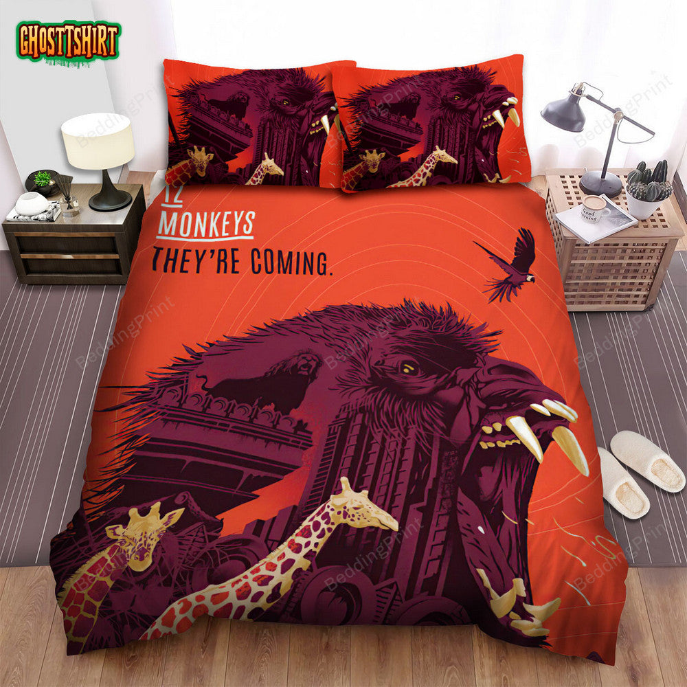 12 Monkeys (2015–2018) They're Coming Movie Poster Bed Sheets Duvet Cover Bedding Set