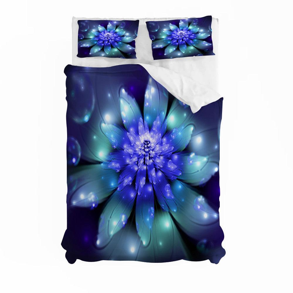 3D Blue Lotus Floral Quilt Cover Set Bedding Set Duvet Cover Pillowcases 178