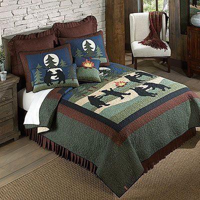 Bear Camping Bed Sheets Spread Comforter Duvet Cover Bedding Set IYF