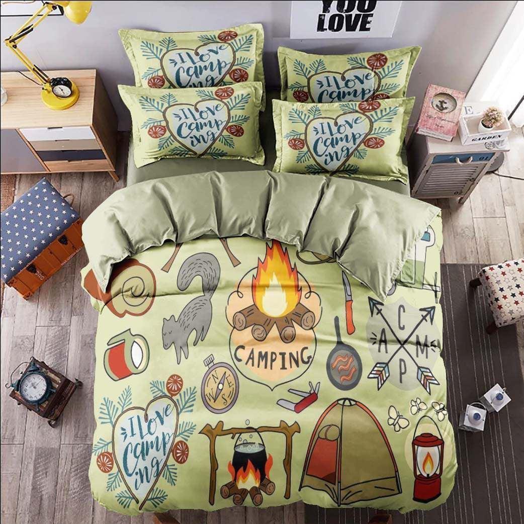 Camping Bed Sheets Spread Comforter Duvet Cover Bedding Set IYJ