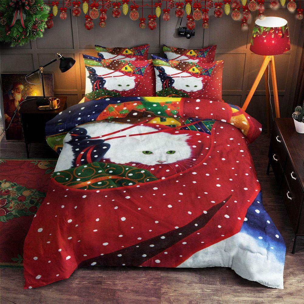 Personalized 3-piece Duvet Cover Bedding Set Christmas Cat DT0511018T Bedding Sets