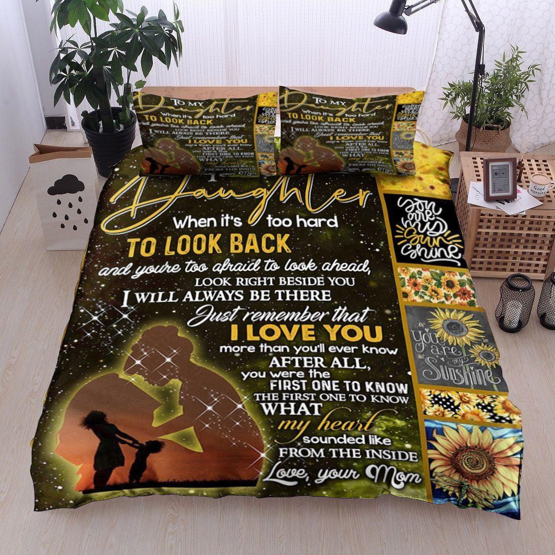 Personalized 3-piece Duvet Cover Bedding Set Sunflower Mom To Daughter CL11120086MDB Bedding Sets