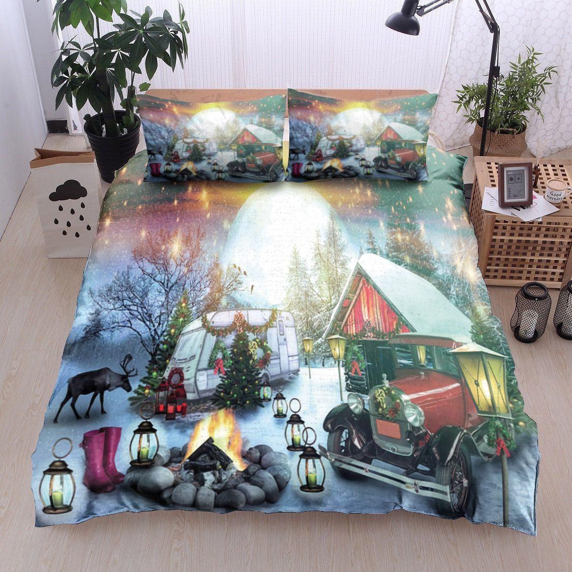 Personalized 3-piece Duvet Cover Bedding Set Christmas Camping Fairy LightBT10100060B Bedding Sets