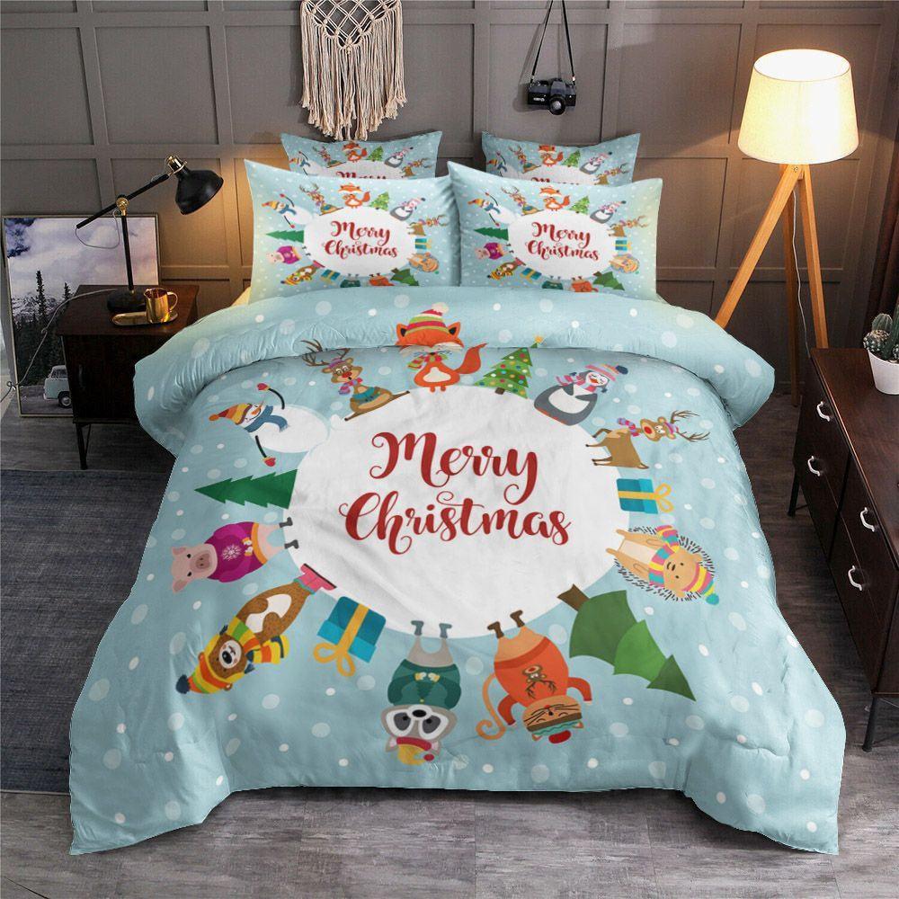 Personalized 3-piece Duvet Cover Bedding Set Merry Christmas NT1601247B Bedding Sets