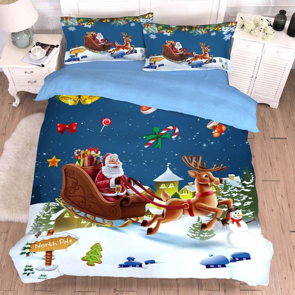 Personalized 3-piece Duvet Cover Bedding Set Happy Christmas CLM1410099B Bedding Sets