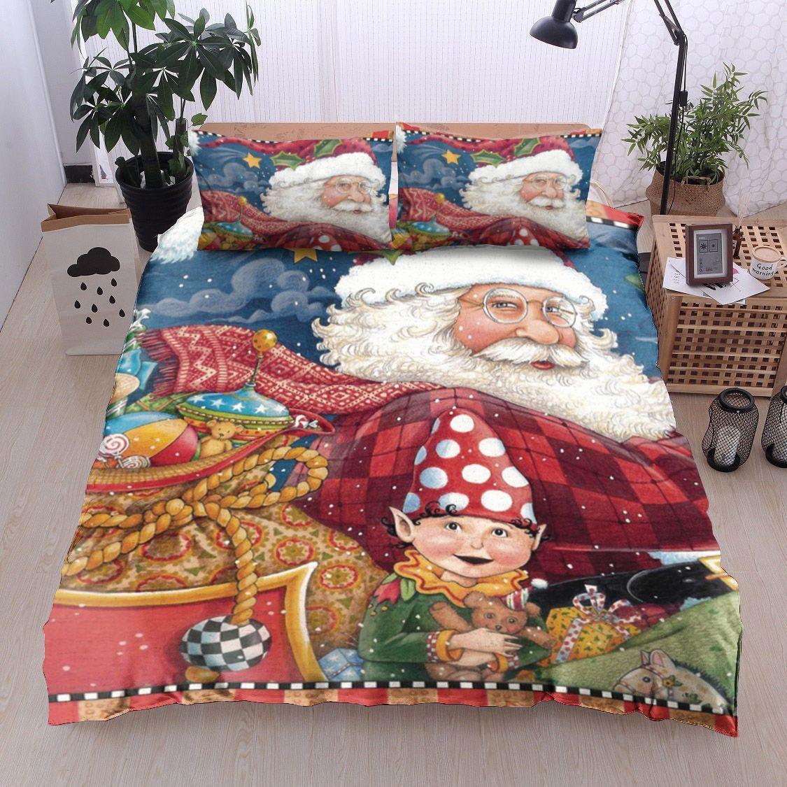 Personalized 3-piece Duvet Cover Bedding Set Santa Claus Christmas BL15100230B Bedding Sets