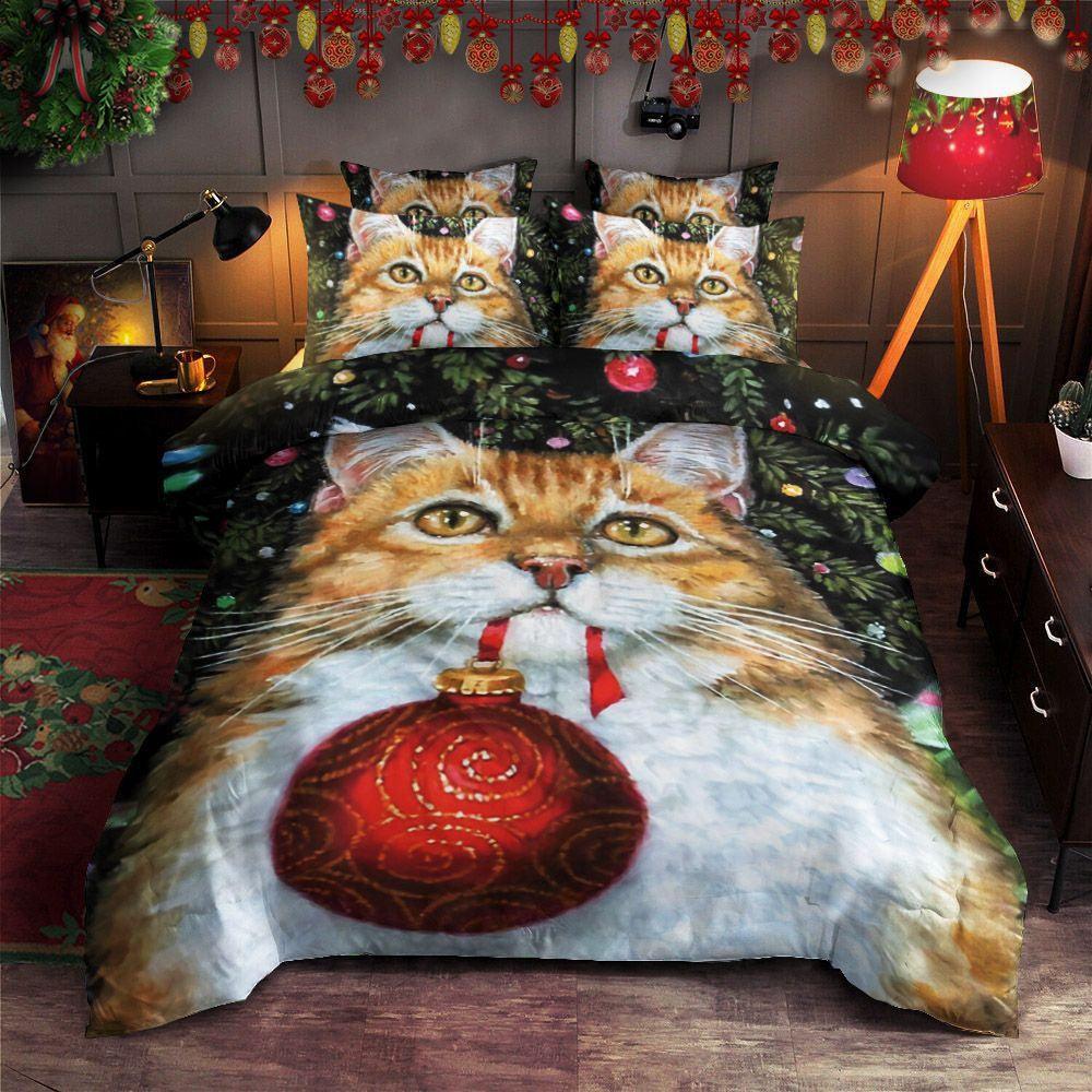 Personalized 3-piece Duvet Cover Bedding Set Cat Christmas TT1311013T Bedding Sets