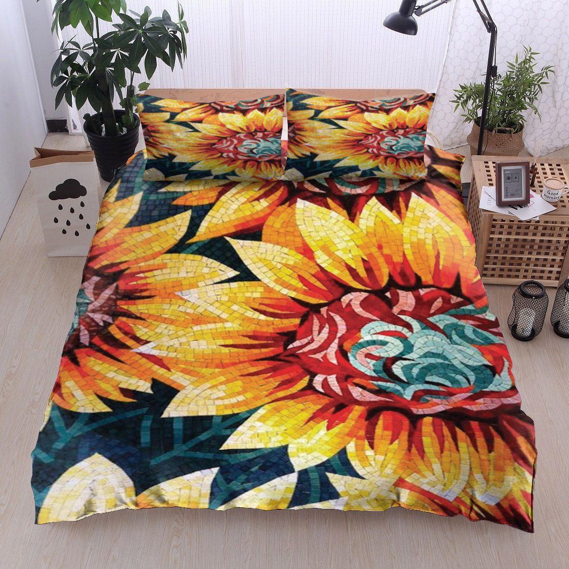Personalized 3-piece Duvet Cover Bedding Set Sunflower HN15100273B Bedding Sets