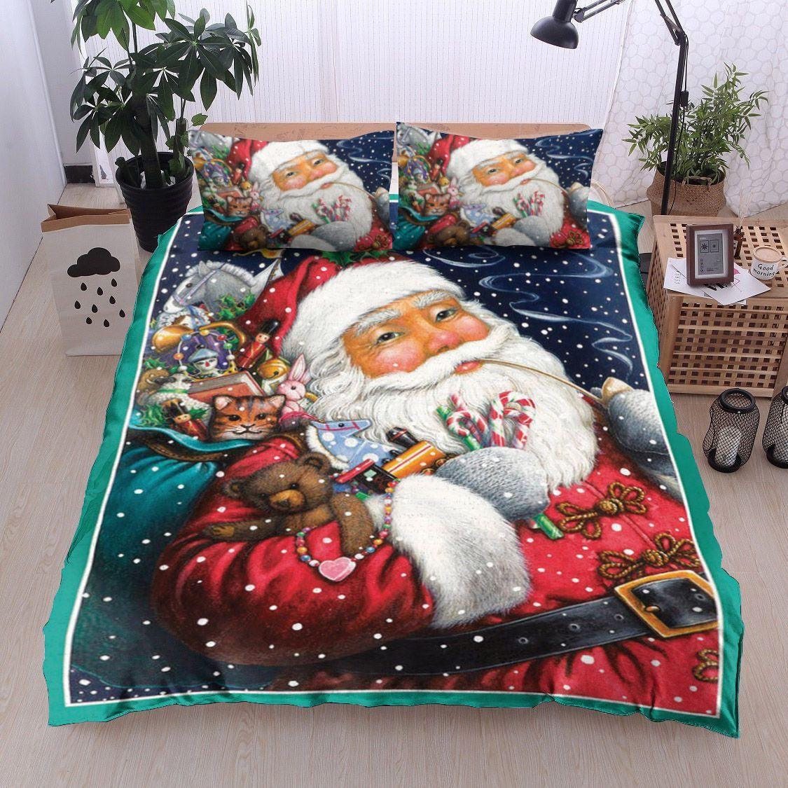 Personalized 3-piece Duvet Cover Bedding Set Christmas Santa BL1211029B Bedding Sets