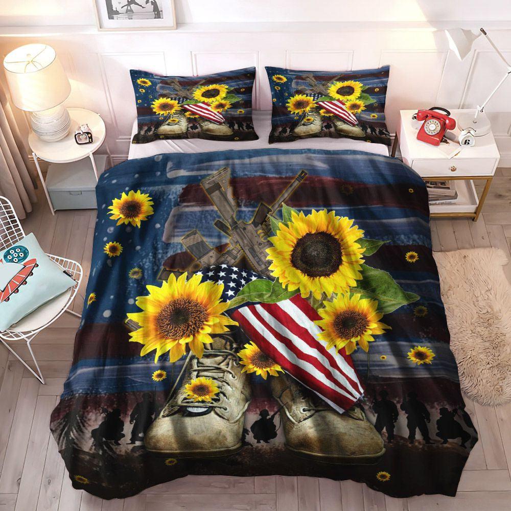 Army Queen Size Bedding Set, Veterans Gift Soft Duvet Cover Set, War Cozy Bedding Set, Veteran Bedding Set, Gifts for Veterans
