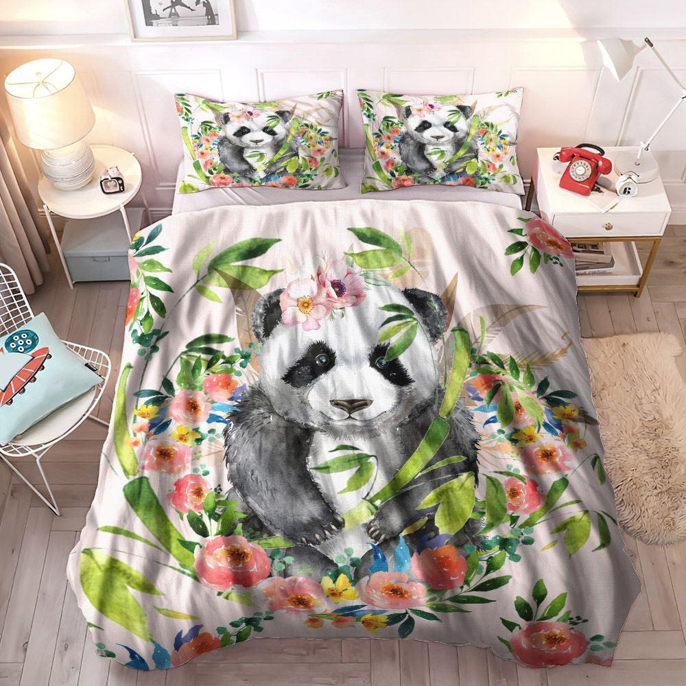 Giant Panda Soft Duvet Cover Set, Bamboo Panda King Size Bedding Set, Panda Cozy Bedding Set, Panda Bedding Set, Gifts for Panda