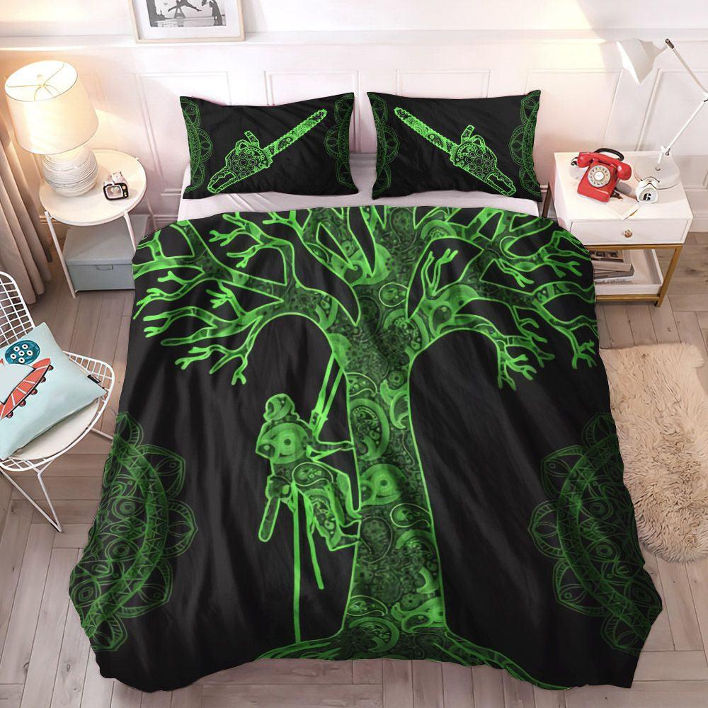 Arborist Soft Duvet Cover Set, Tree Surgeon Queen Size Bedding Set, Dark Arborist Bedding Set, Gifts for Arborist