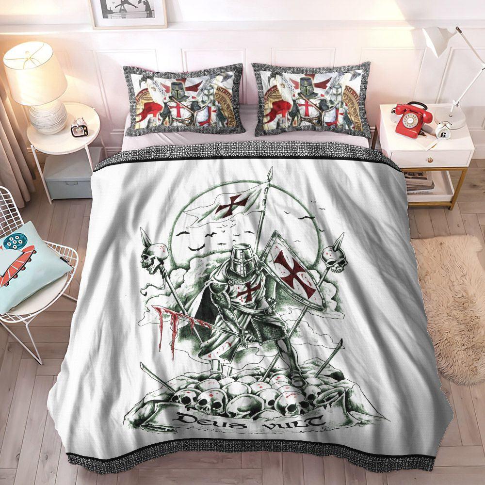 Crusader Soft Duvet Cover Set, Hollow Knight King Size Bedding Set, Knights Templar Bedding Sets, Gifts for Knights Templar